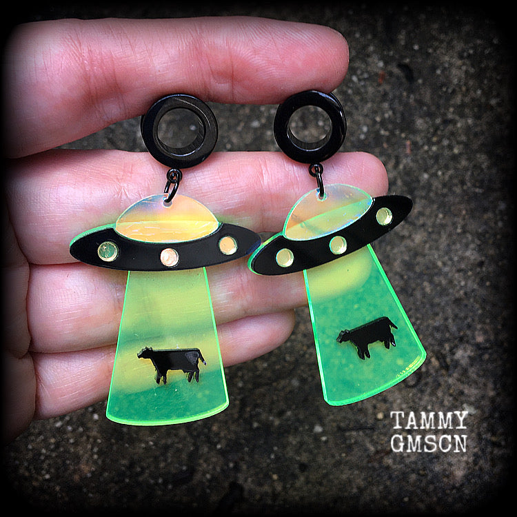 UFO tunnel earrings