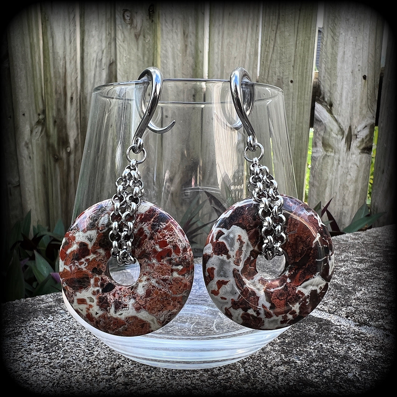 Jasper ear weights Jasper ear hangers Jasper gauged earrings 6 gauge ear weights Gemstone ear weights Stone ear weights Gemstone ear hangers Stretched ears Gauged ears Ear gauges Body jewelry Stretched lobes 4mm 6mm 8mm 10mm 12mm 14mm 16mm 19mm 22mm 25mm 28mm 30mm 