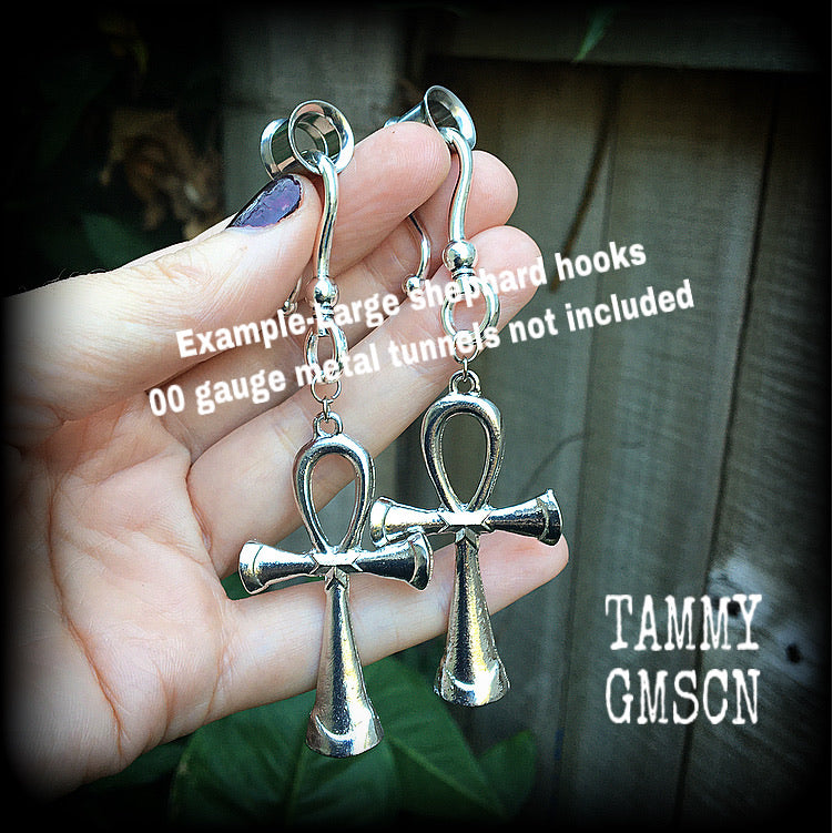 Egyptian ankh earrings-Ear hangers