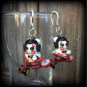 Japanese drummer earrings-Taiko earrings