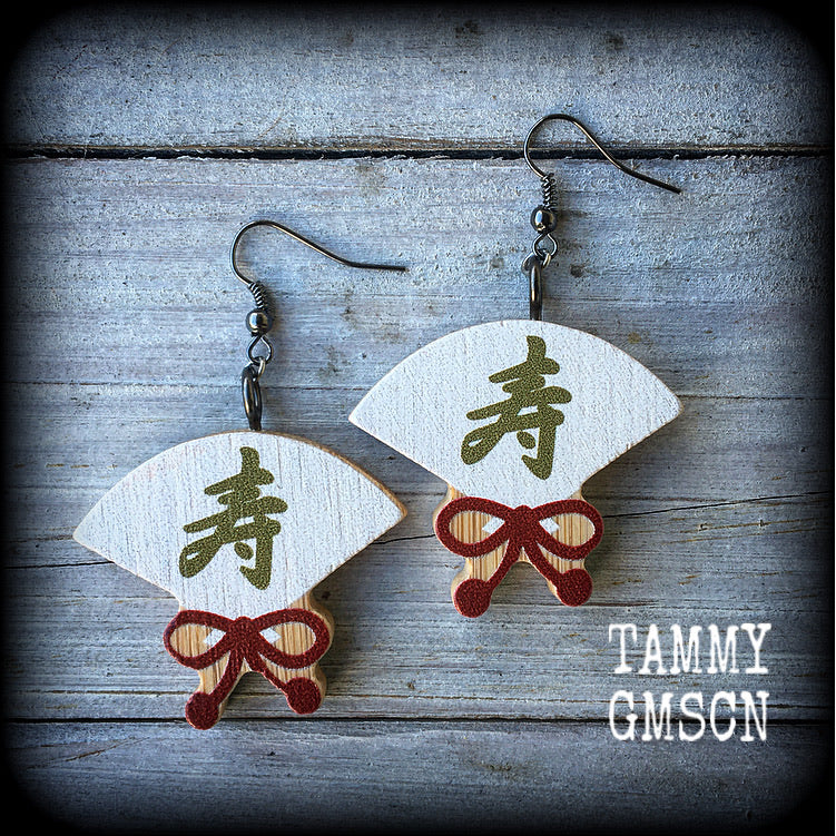 Harisen earrings-Japanese fan earrings