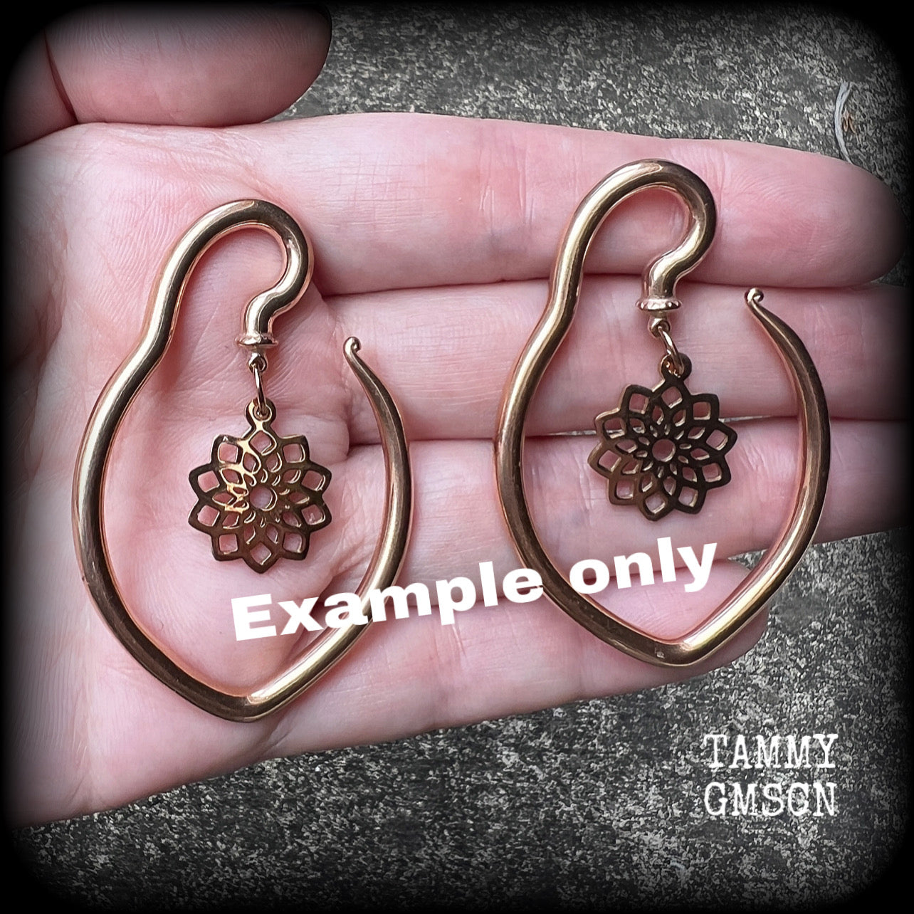 Rose gold DIY tear drop hooks for ear hangers and ear weights