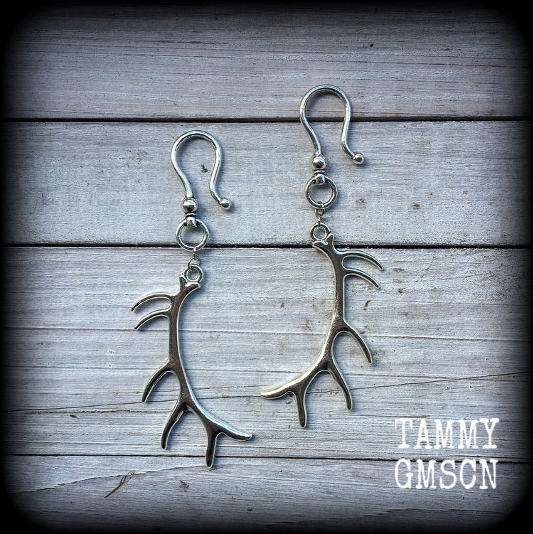 Antler earrings-Ear hangers