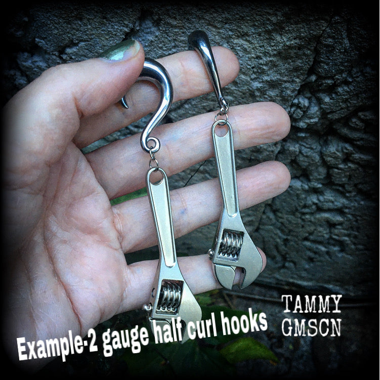 Wrench gauged earrings-Novelty ear weights