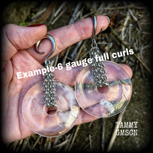 Quartz ear weights-Gauged earrings