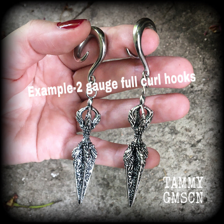 Vajra dagger ear weights-Gauged earrings