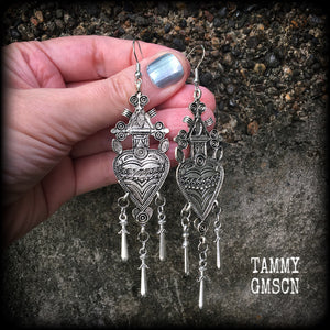 Three of swords earrings-Tarot jewelry