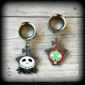 Jack and Sally NMBC tunnel earrings