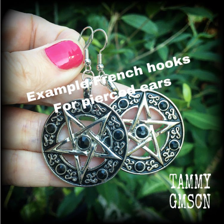 Pentagram earrings-Gothic earrings