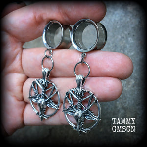 Sigil of Baphomet tunnel earrings