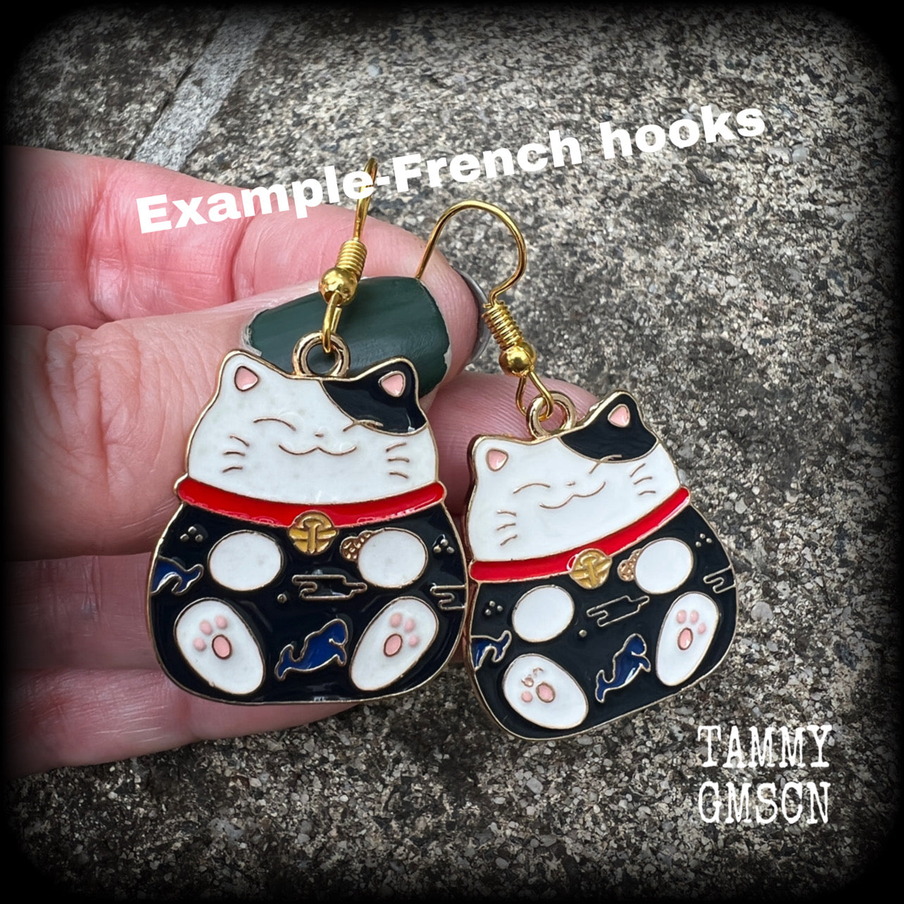 Maneki Neko earrings-Japanese cat earrings