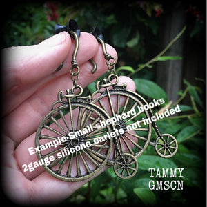 Bronze Penny Farthing earrings