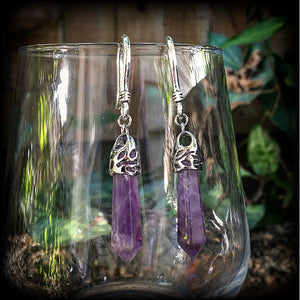 Amethyst gauged earrings 