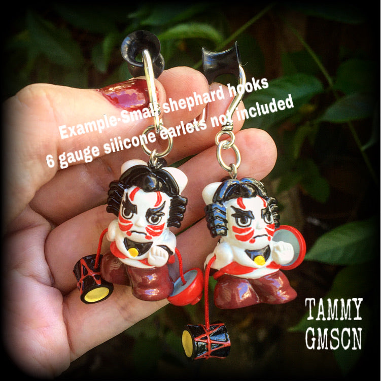 Japanese drummer earrings-Taiko earrings