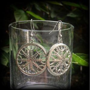 Helm of Awe-Runic wheel earrings