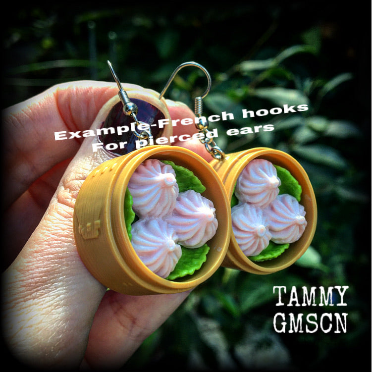 Pork Buns earrings-Dumpling earrings