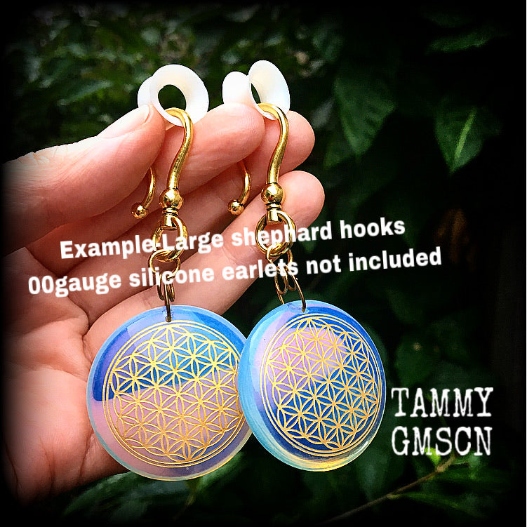 Flower of Life earrings-Opalite earrings