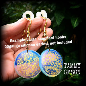 Flower of Life earrings-Opalite earrings