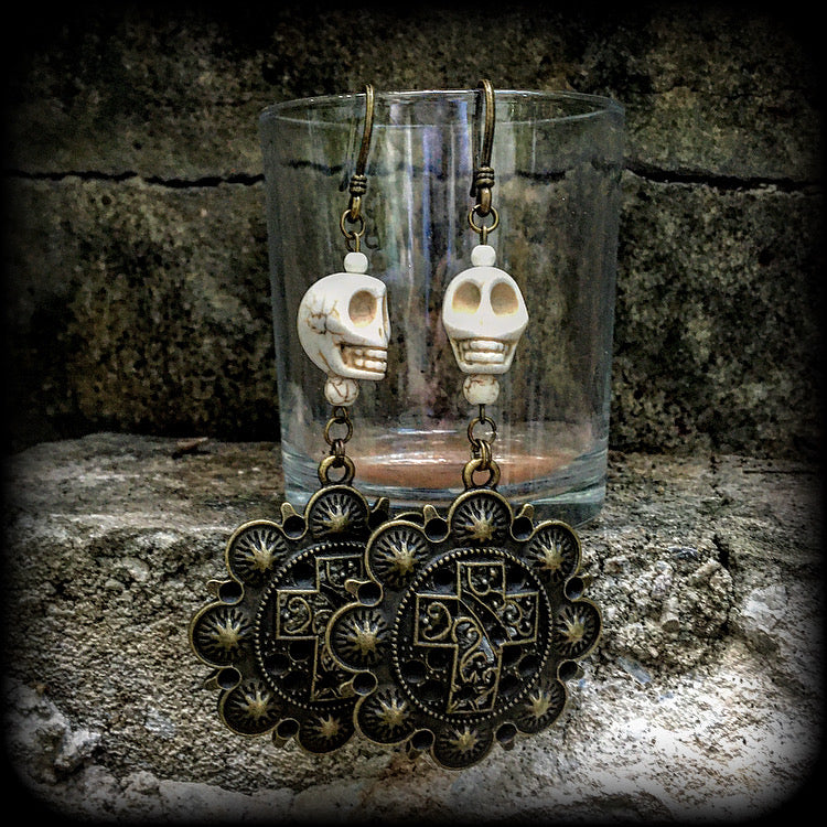 Erzulie earrings-Skull earrings