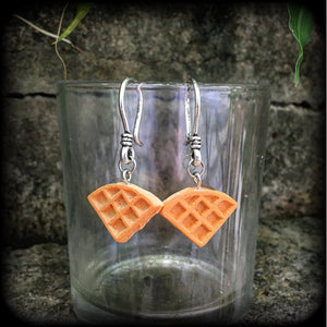 Waffle earrings-Ear hangers