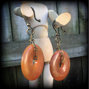 Indian agate earrings-Ear hangers