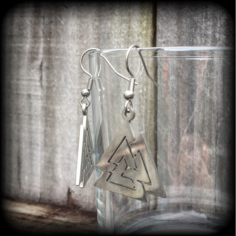 Valknut earrings-Viking earrings