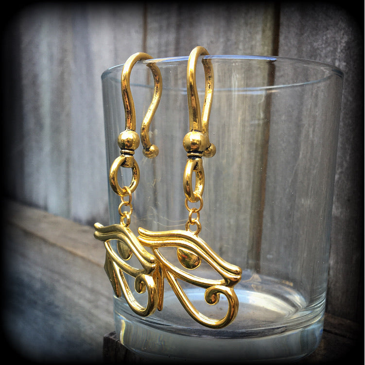 Eye of Ra ear hangers-Egyptian earrings