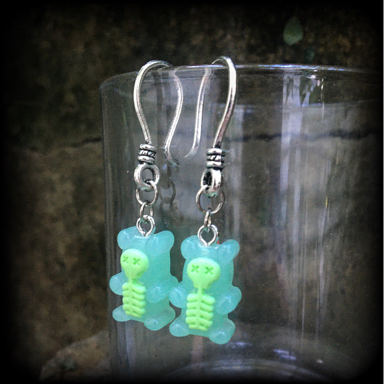 Halloween earrings Gummy bears Halloween Candy Halloween earrings Halloween ear hangers Skeleton earrings