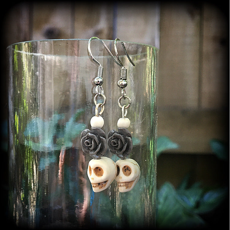 Day of the Dead earrings-Sugar skull earrings