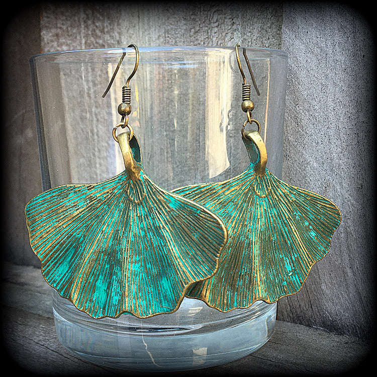 Ginkgo leaf earrings-Lotus earrings