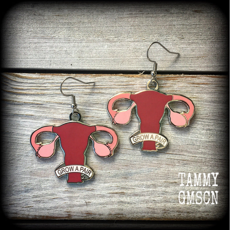 Grow a pair earrings-Uterus earrings