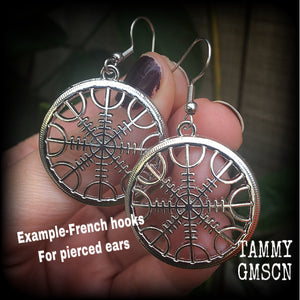 Helm of Awe-Runic wheel earrings