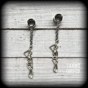 Skeleton tunnel earrings-Halloween earrings