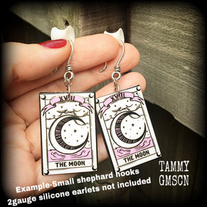 The Moon tarot card earrings-Pastel goth earrings