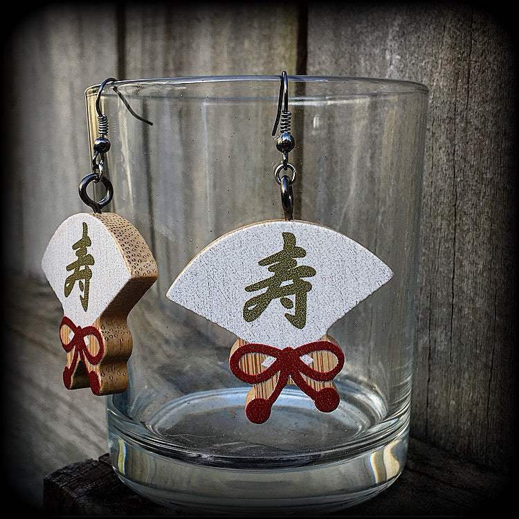 Harisen earrings-Japanese fan earrings