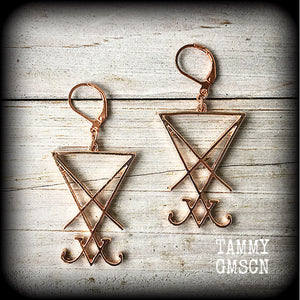 Sigil of Lucifer earrings-Occult jewelry