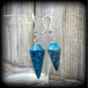 Blue lace agate earrings-Gemstone earrings