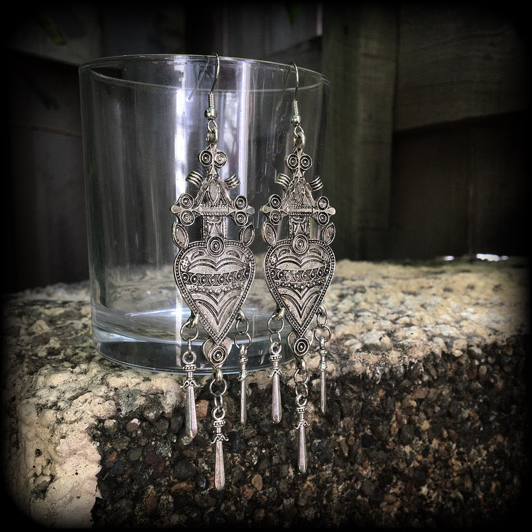 Three of swords earrings-Tarot jewelry
