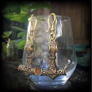 Thors Hammer ear weights-Gauged earrings