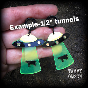 UFO tunnel earrings