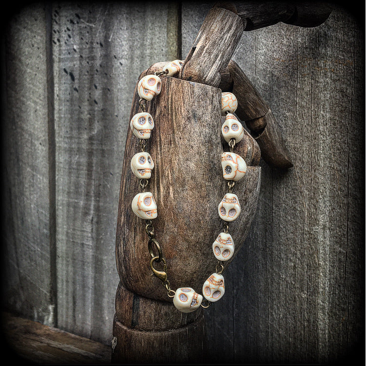 Skull bracelet-Stone bracelet