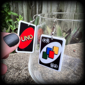 UNO cards earrings-Card game earrings