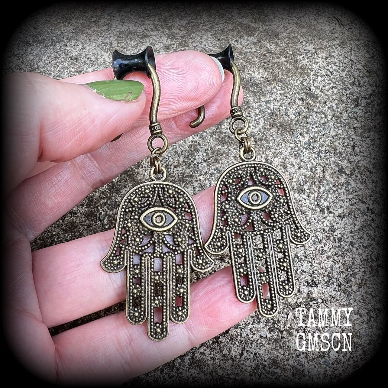 Hamsa hand earrings-Hand of Fatima earrings