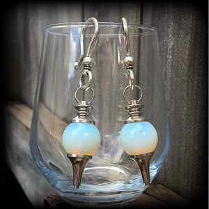 Moonstone ear hangers-Opalite earrings