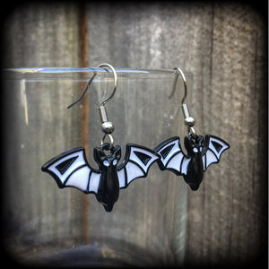 Spooky cute black bat earrings Bat earrings Nosferatu earrings Halloween earrings Halloween jewellery Gothic jewellery