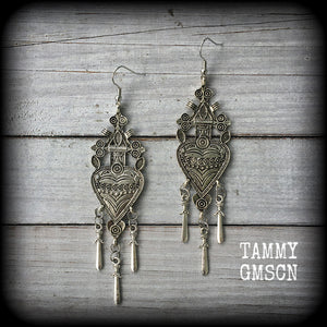 Three of swords earrings-Tarot jewelry