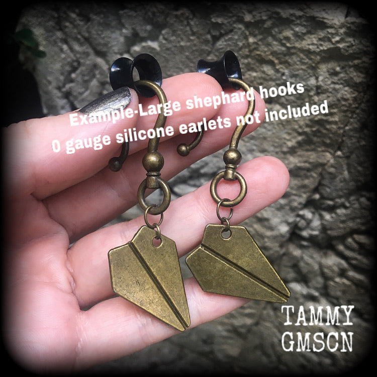 Airplane earrings-Origami aeroplane earrings