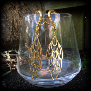 Goddess Aphrodite gauged earrings-Art nouveau earrings