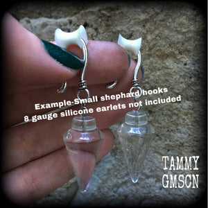 Clear quartz earrings-Gemstone earrings