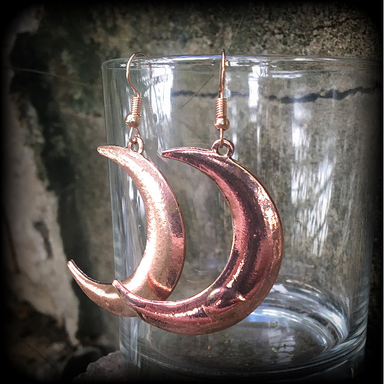 Pink moon earrings